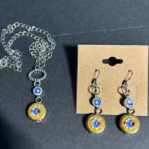 Beautiful hand made earrings and necklace